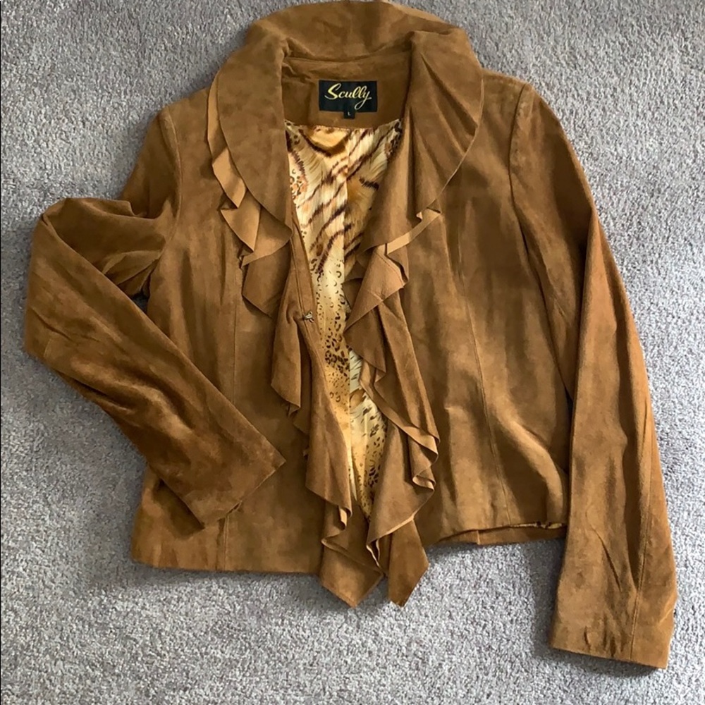 Cinnamon Suede Leather Jacket with Satin Lining